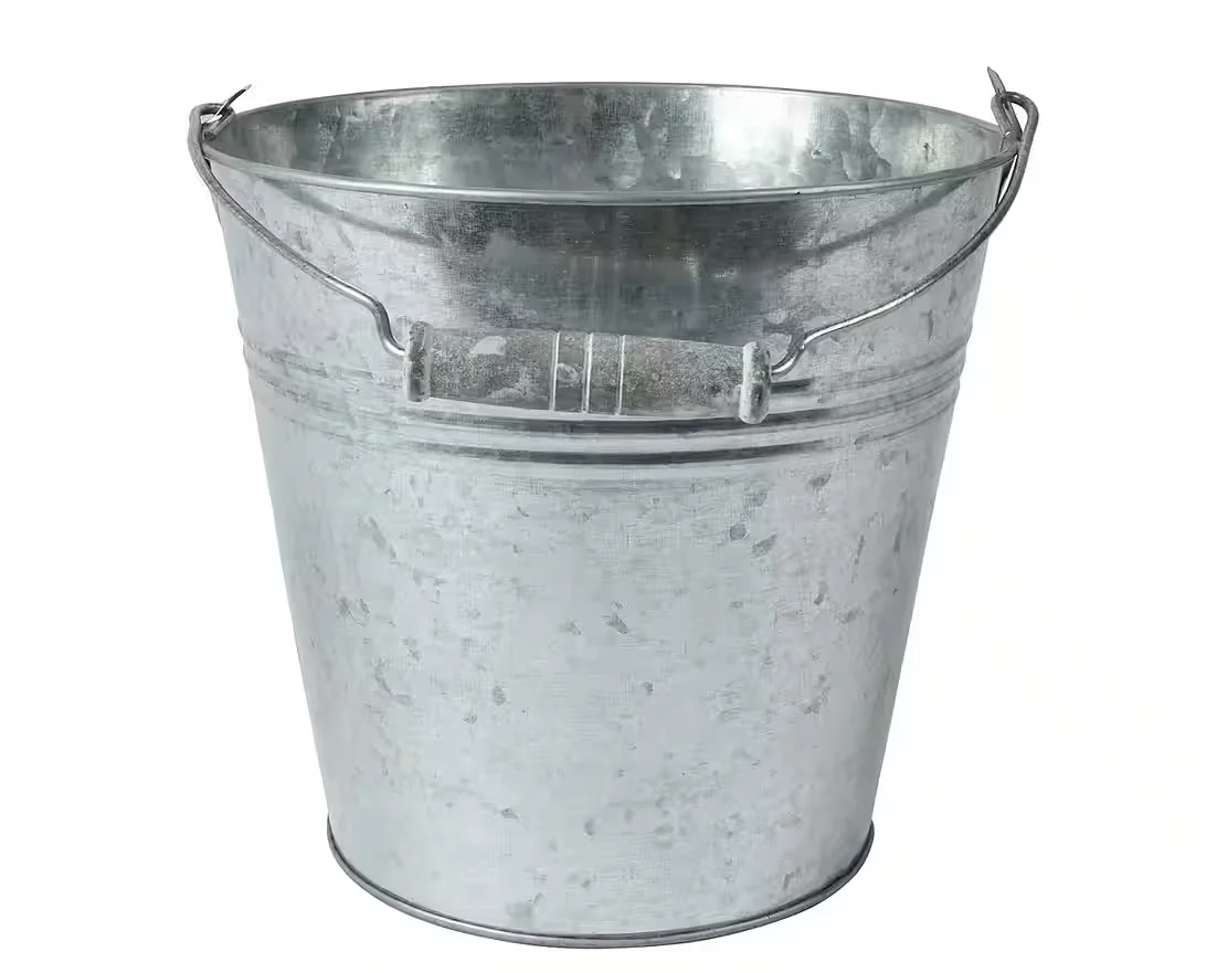 Pflanzkübel im Eimer-Design – Metall, 11 × 10 cm, Silber