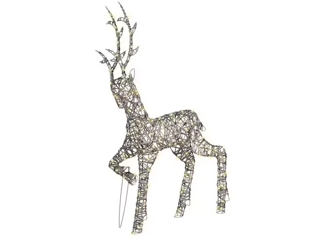 Beliani LED Dekoration Husavik Rentier 140 cm warmweiss Weihnachten