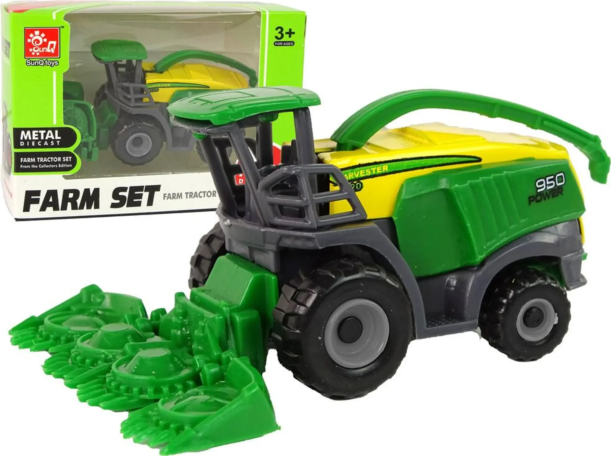 Landwirtschaftliches Spielzeugfahrzeug – Mähdrescher, grün, kompakt