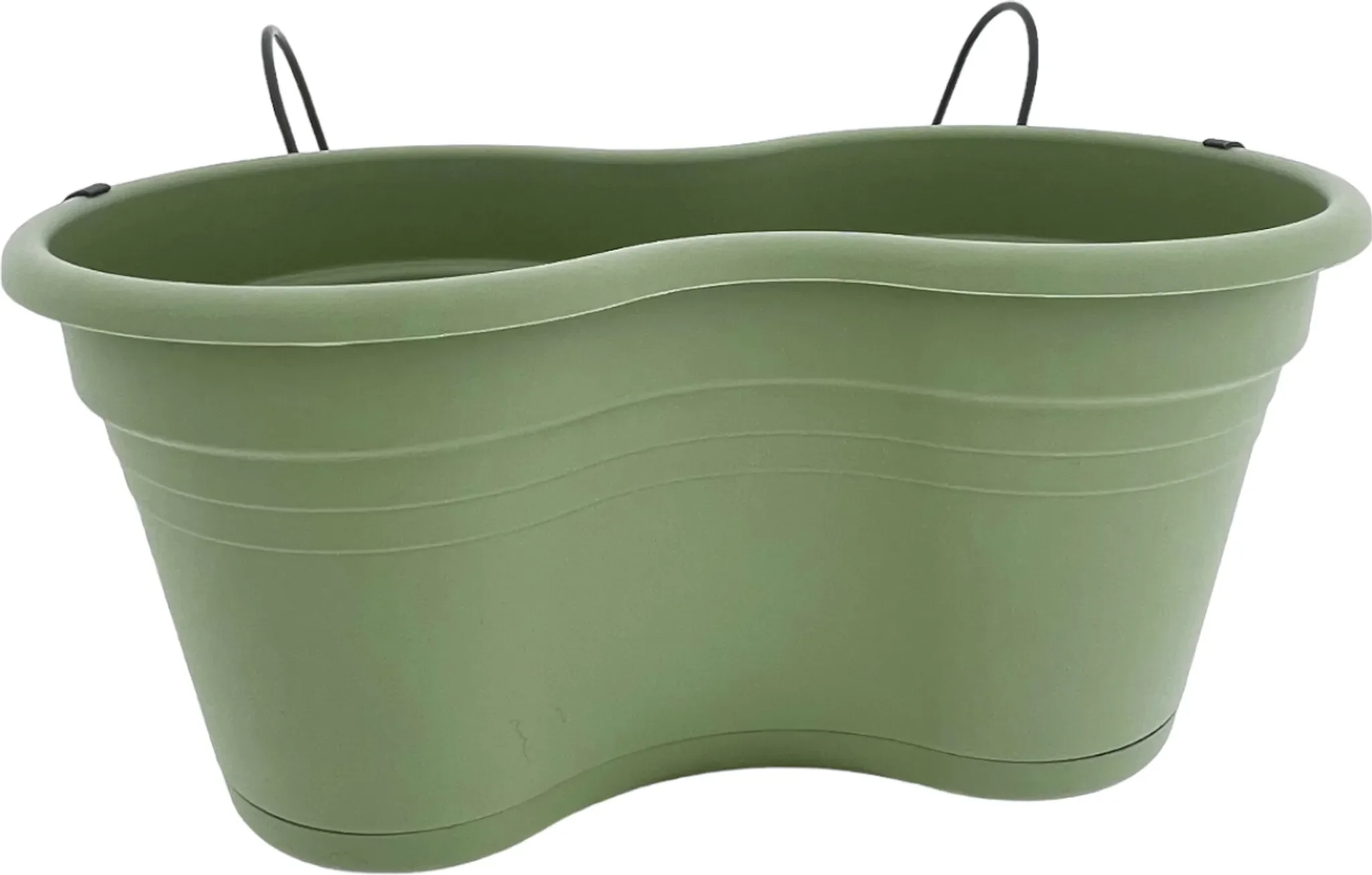 Doppelter Balkon-Blumenkasten – Hängekasten-Set, Altgrün, 2 Stück