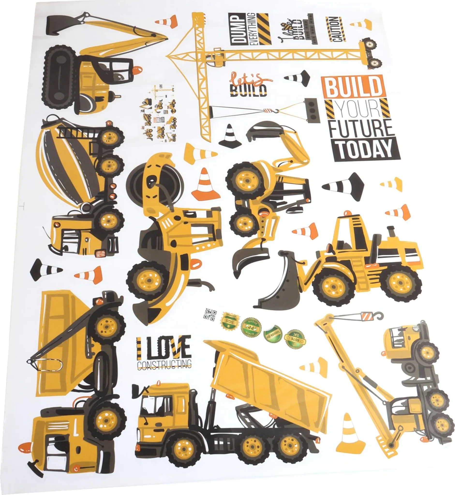 Wandsticker Baustellenfahrzeuge – Bagger & Fahrzeuge Set fürs Kinderzimmer