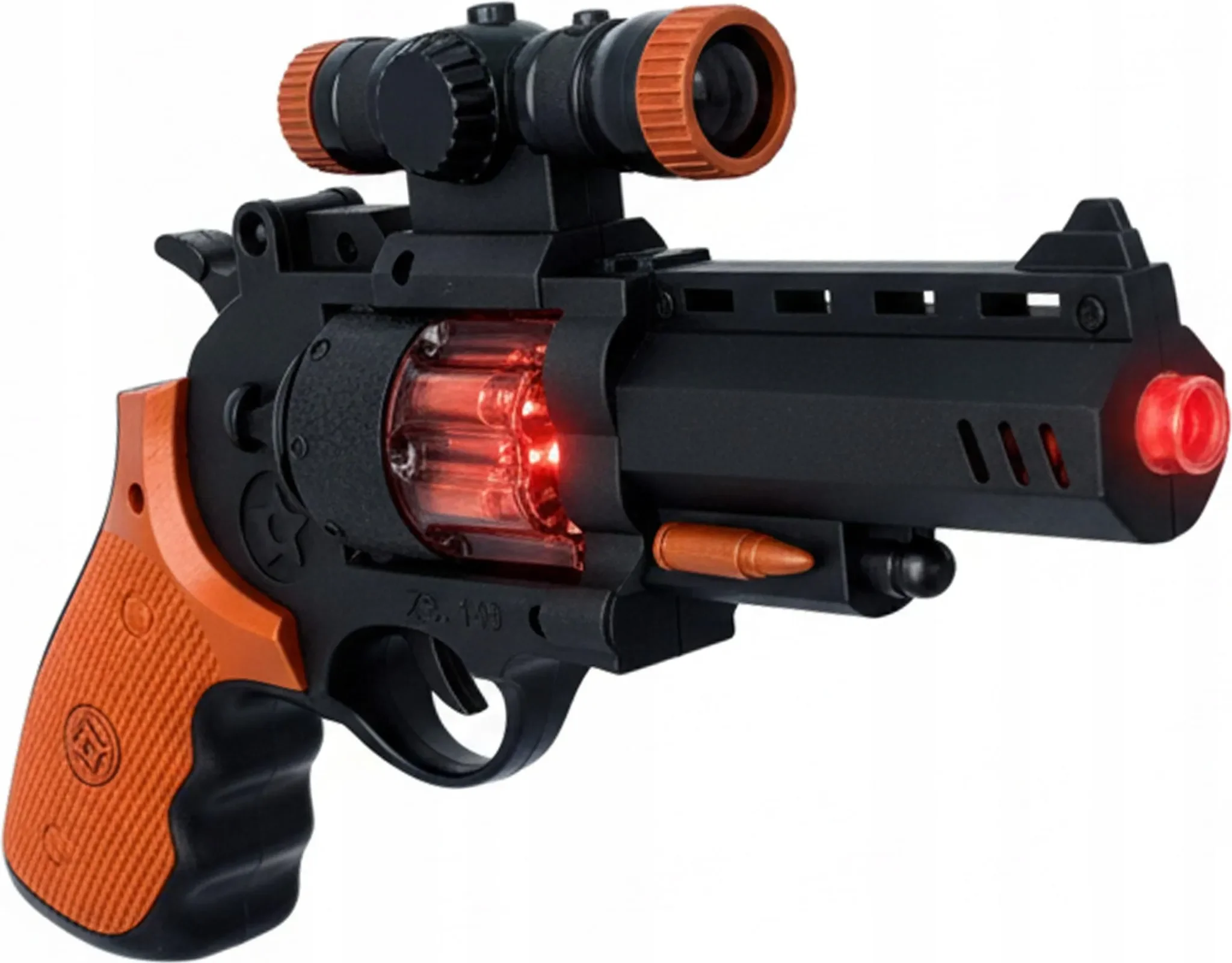 Spielzeugrevolver mit Licht- & Soundeffekten – batteriebetrieben