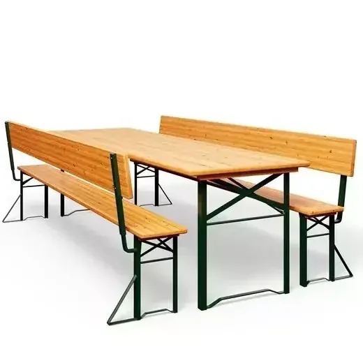 Casaria Bierzeltgarnitur 170 cm mit Lehne faltbar extra breiter Tisch