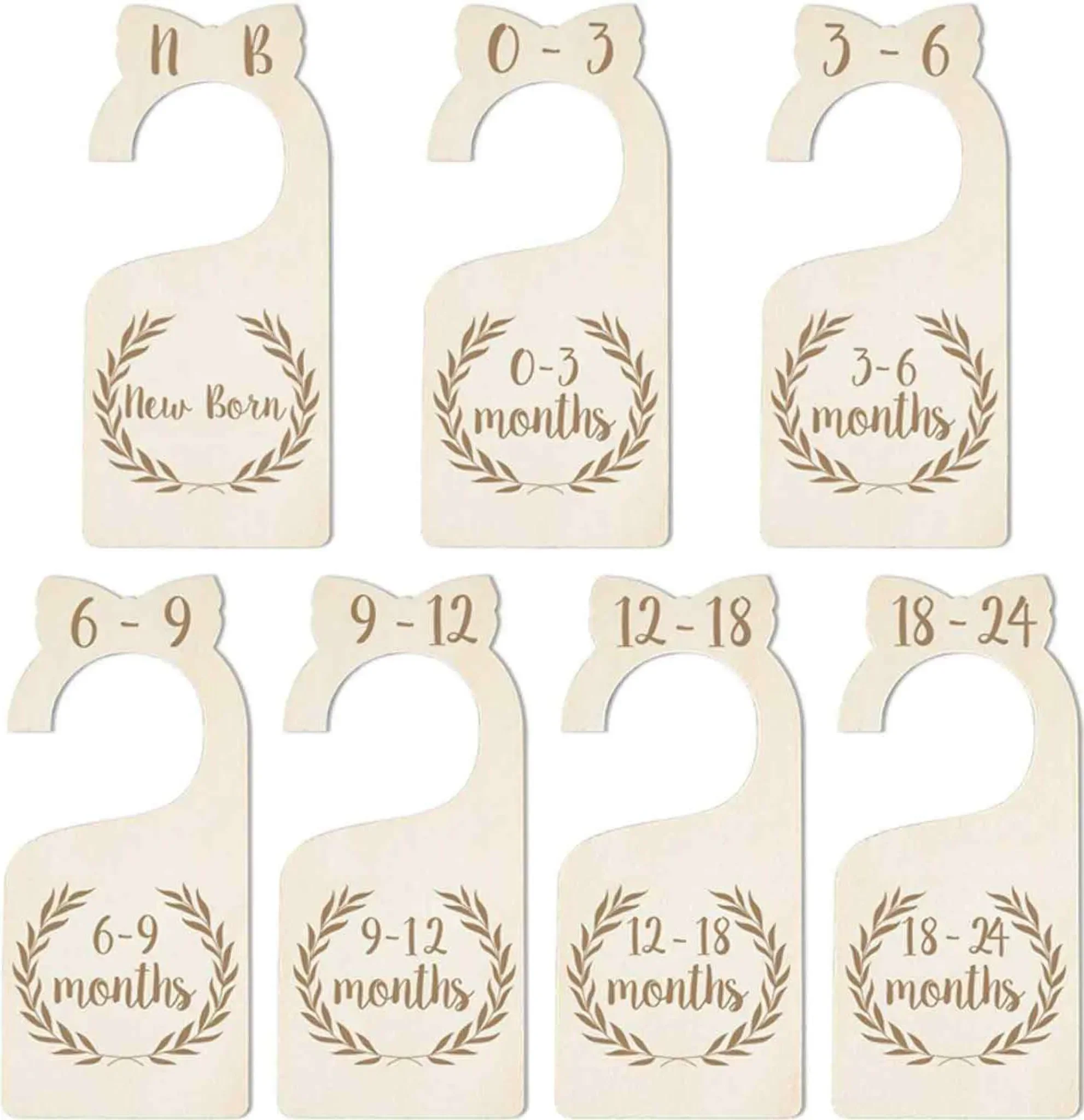 Premium-Kleiderschrankteiler aus Holz für Babys – 7-teiliges Set