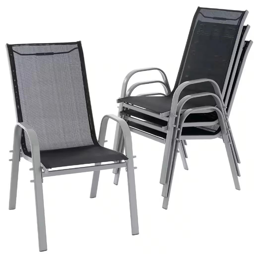 4er Set Gartenstuhl Stapelstuhl Outdoor stapelbar wetterfest