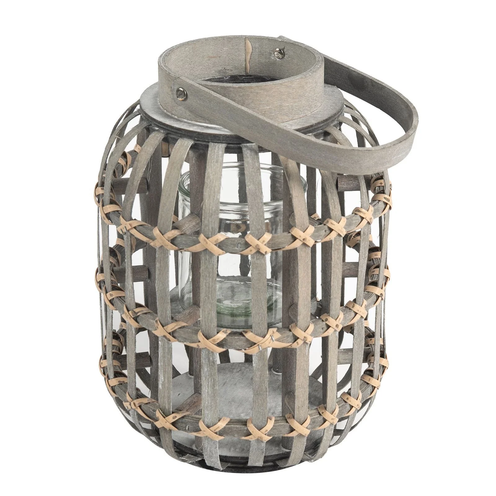Laterne „SOLA“ – Weidenlaterne, Grau