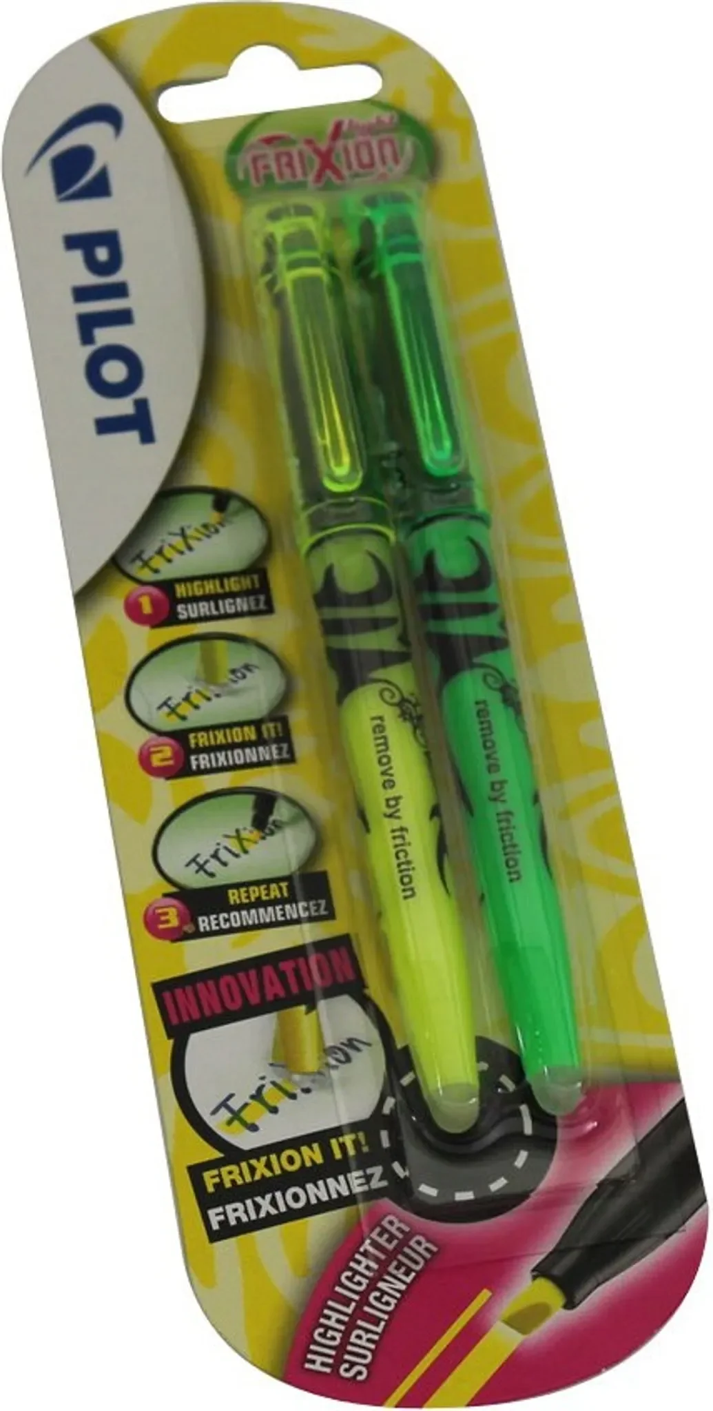 Textmarker Pilot FriXion Light – 2er-Set Grün & Gelb