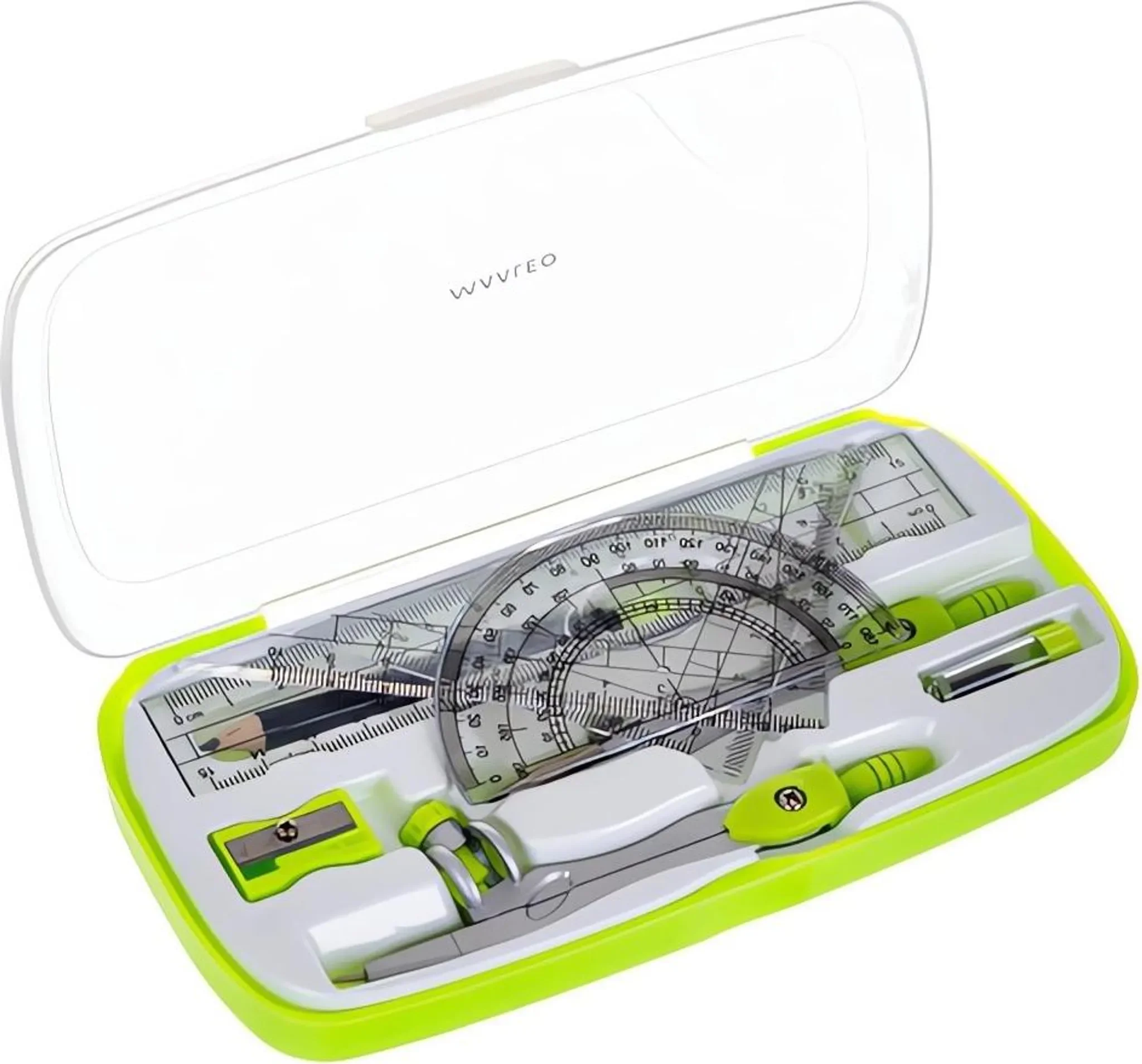 Geometrieset 10-teilig – Lineal, Zirkel & Winkelmesser für Schule